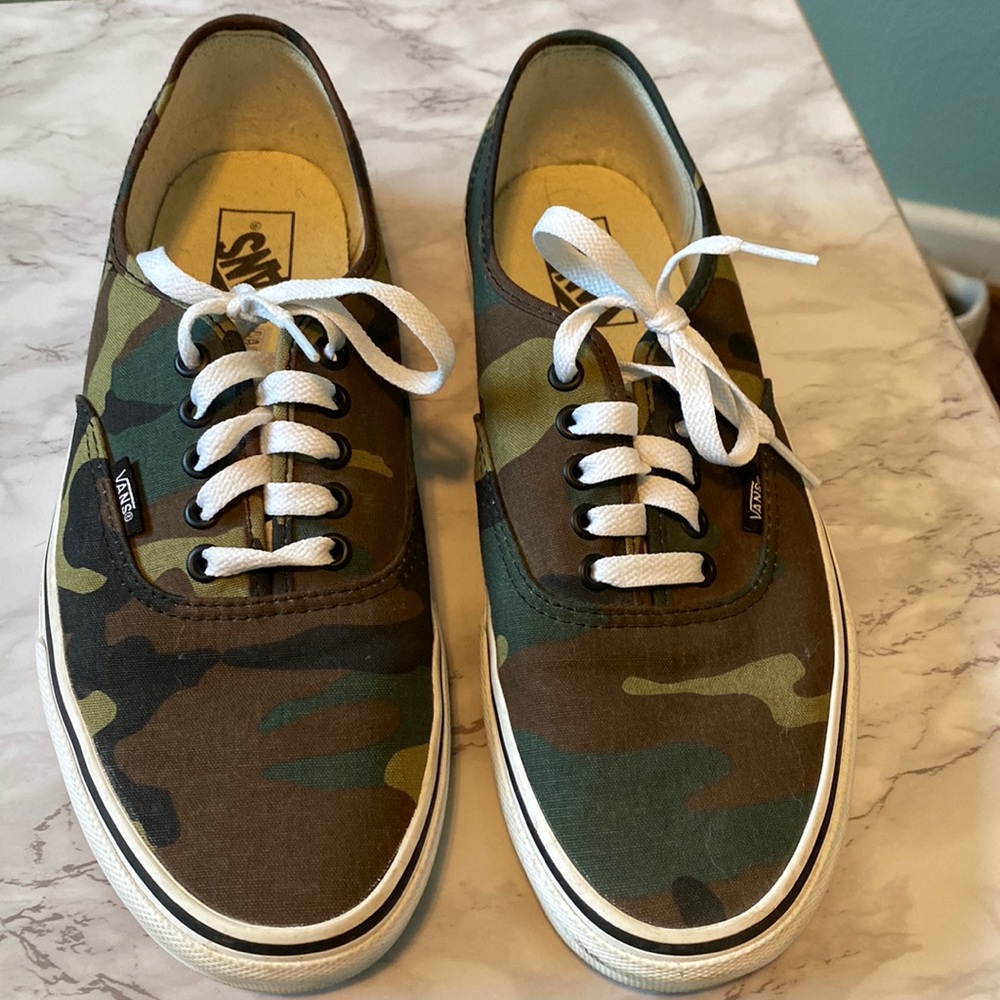 Vans camouflage sneakers. Size 9.5.
